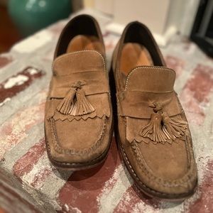 Tan suede Men Tassels Shoes